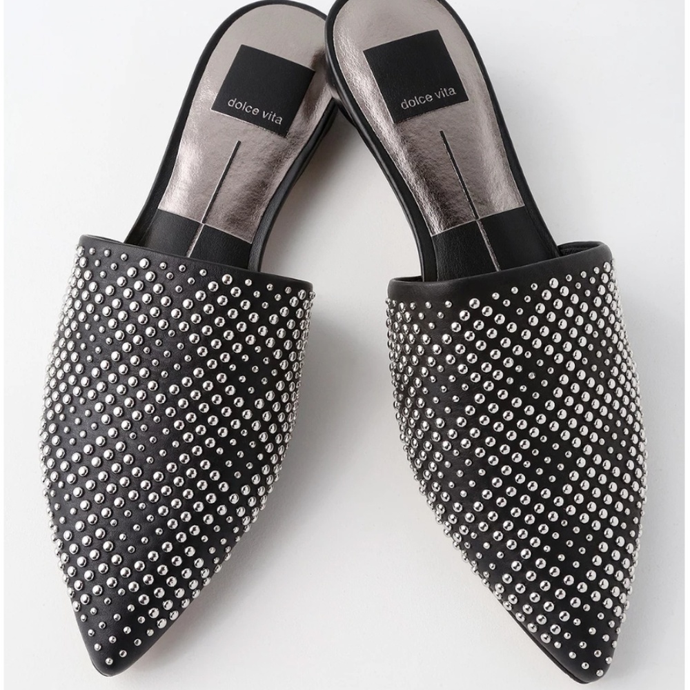 LAST ONE NWT Dolce Vita Black Leather Mule - Picture 3 of 7